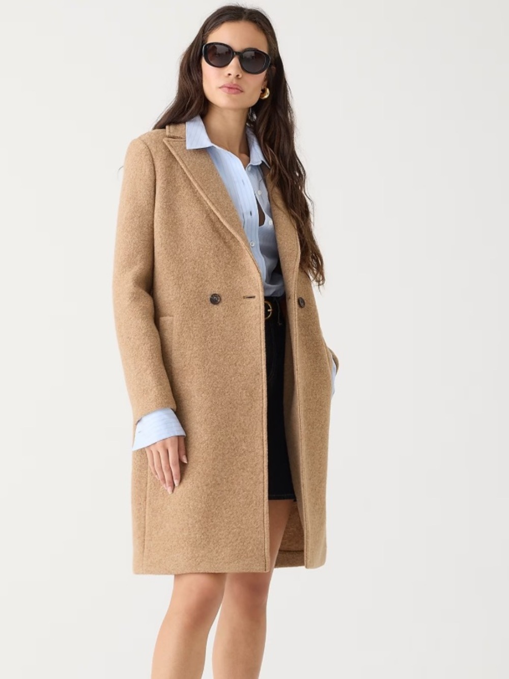 J.Crew 100% Wool Camel Coat – Classic Tailored Topcoat